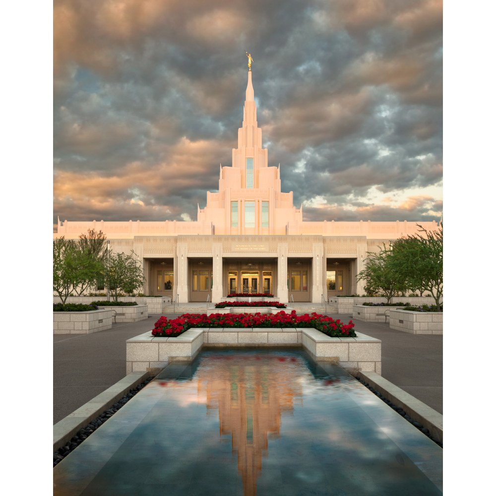 Phoenix Arizona Temple - Reflecting Pool Sunrise Print (11x14)