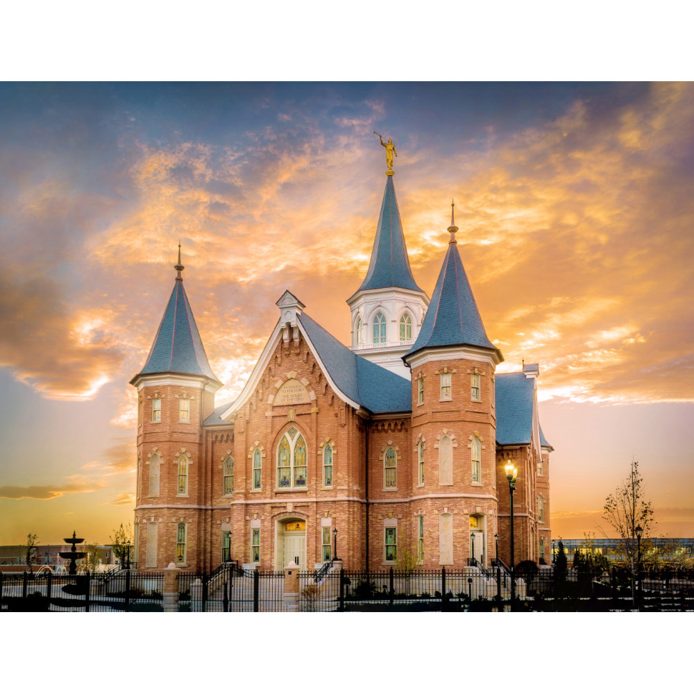 Provo City Center Utah Temple - Front Sunset Print