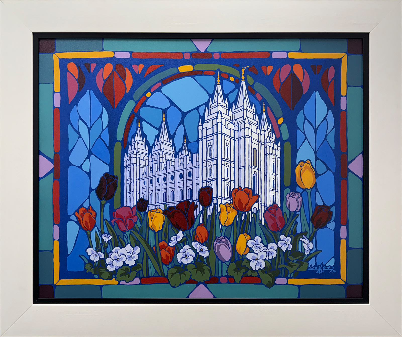 Salt Lake Utah Temple - The Beauty of Holiness (31x37 Framed Paper Print)