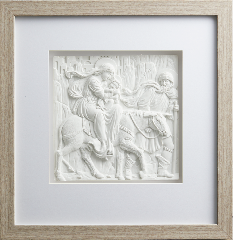 Flight into Egypt Framed Art (15x15 Marble Resin)