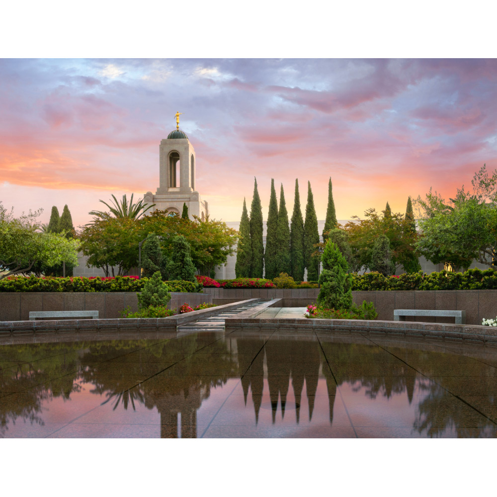 Newport Beach California Temple - Sunrise Reflection