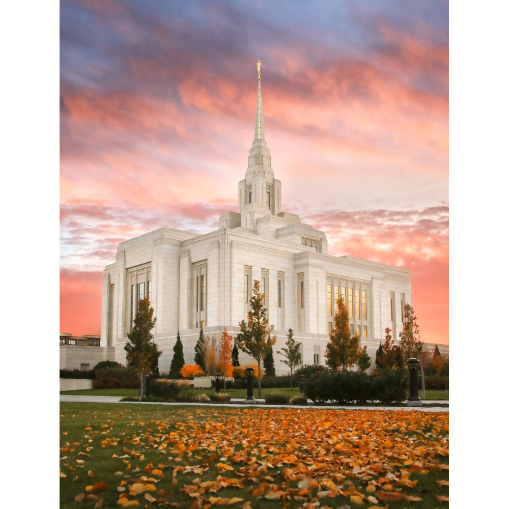 Ogden Utah Temple - Autumn Leaves Print
