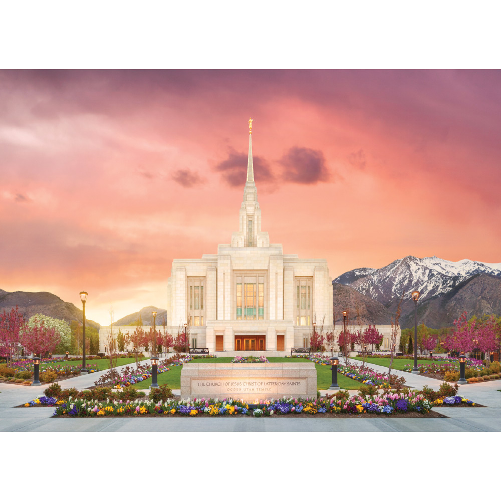 Ogden Utah Temple - The Morning Breaks Print