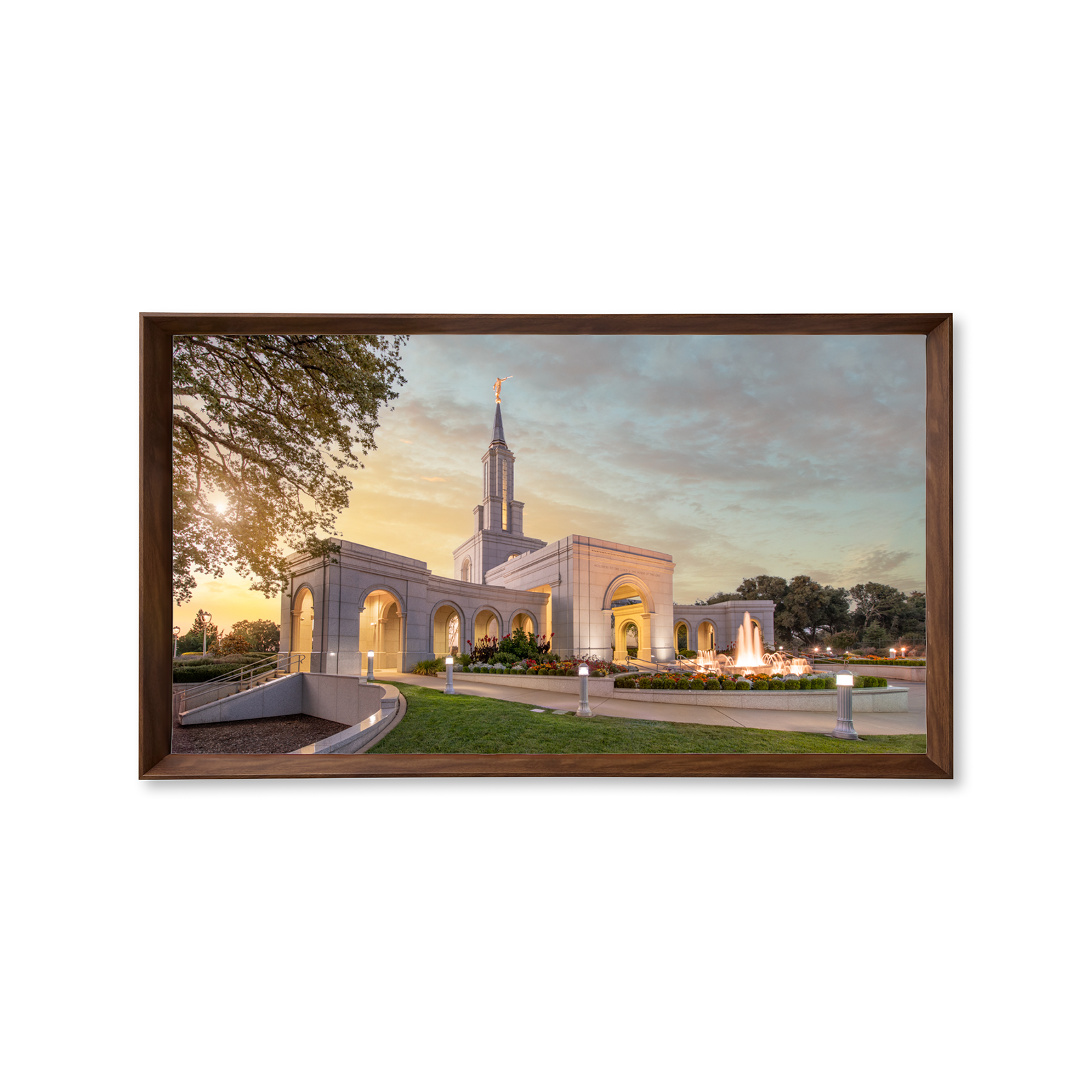 Sacramento California Temple - Fire of the Covenant Series (25x43 Framed Canvas Print)