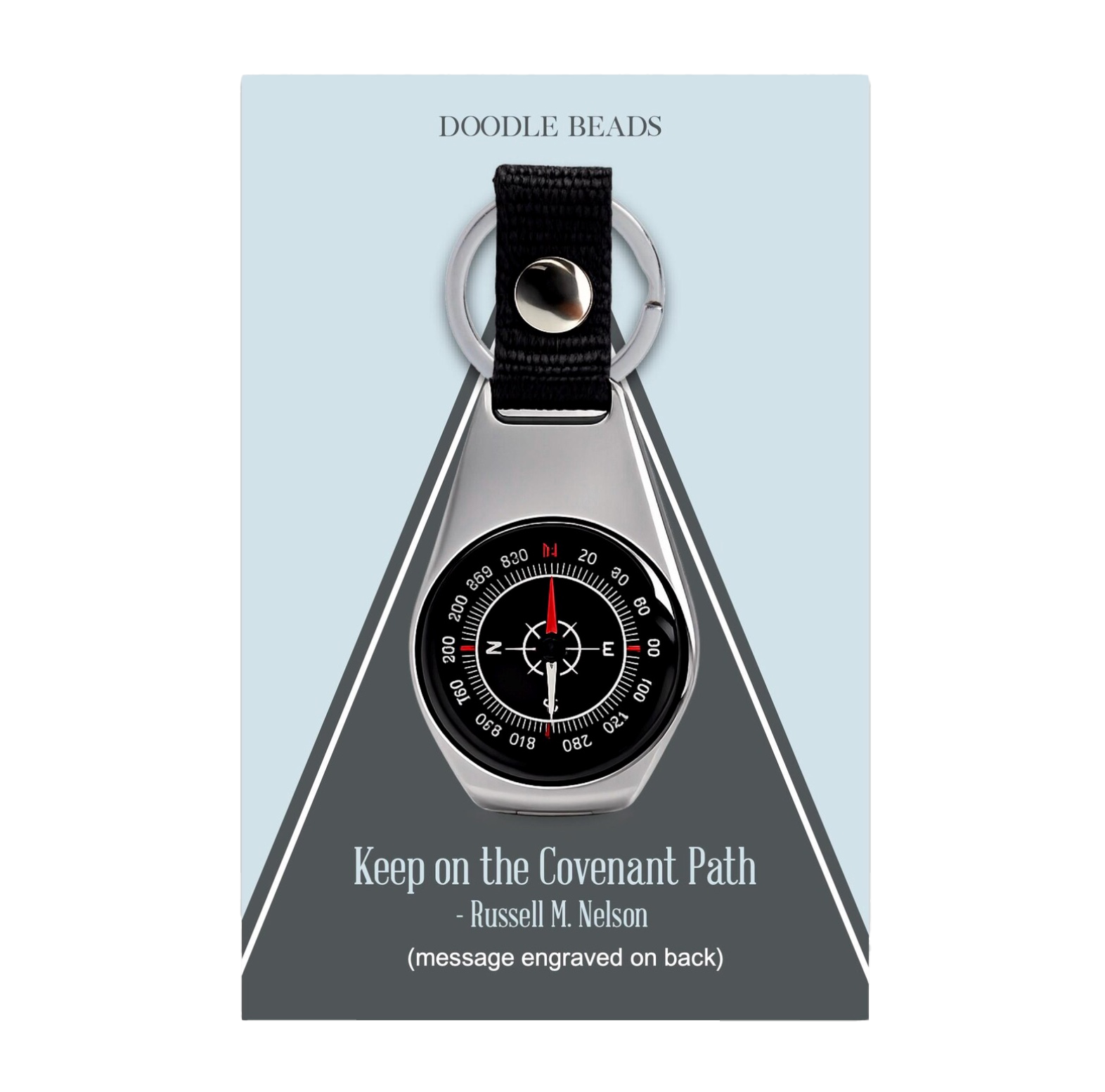 Keep on the Covenant Path Compass Keychain