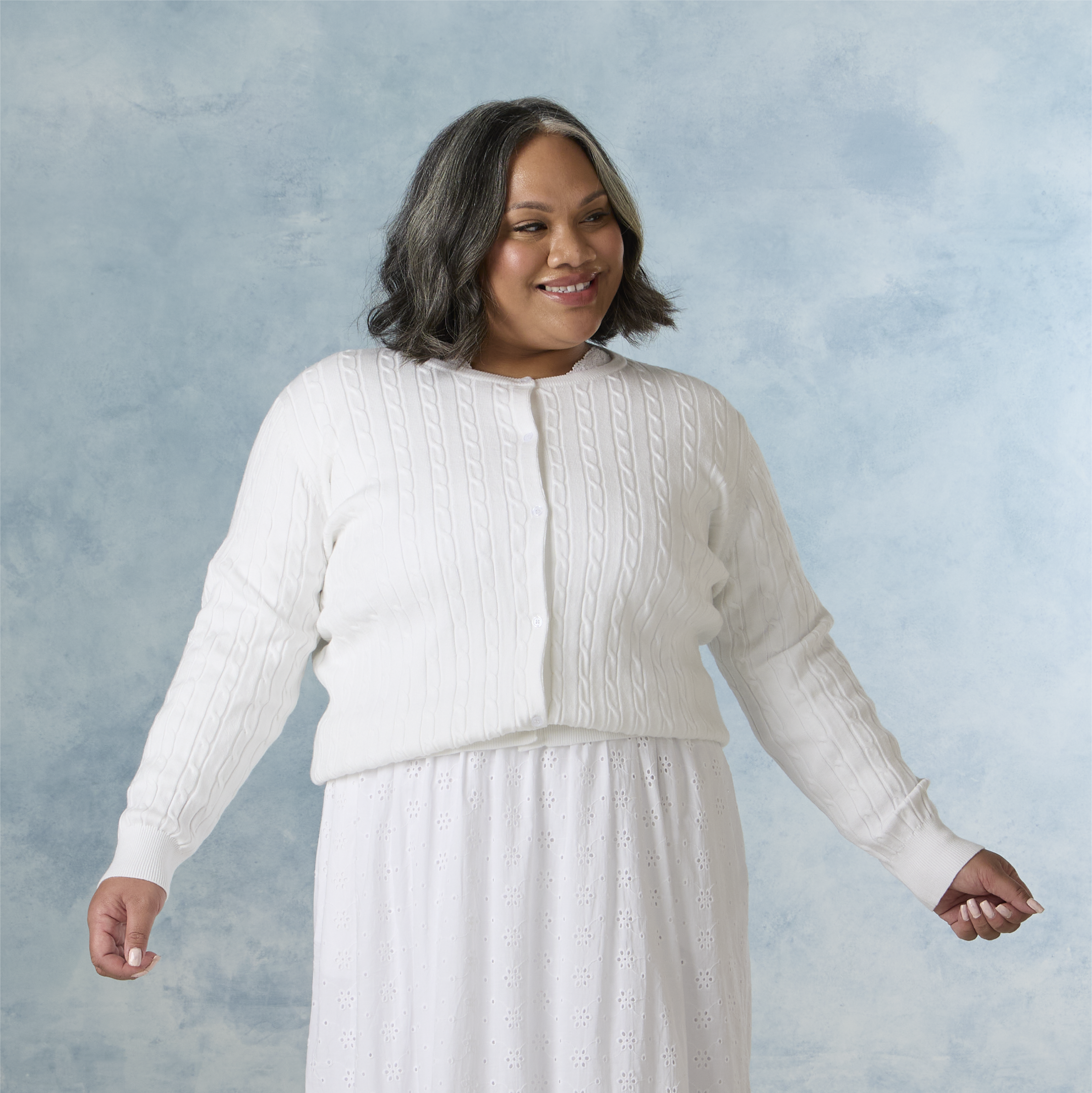 Clara White Temple Sweater, , large image number 3