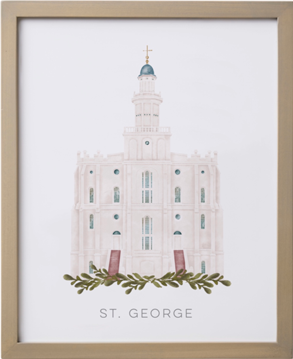 St. George Utah Temple (18x22 Framed Paper Print)
