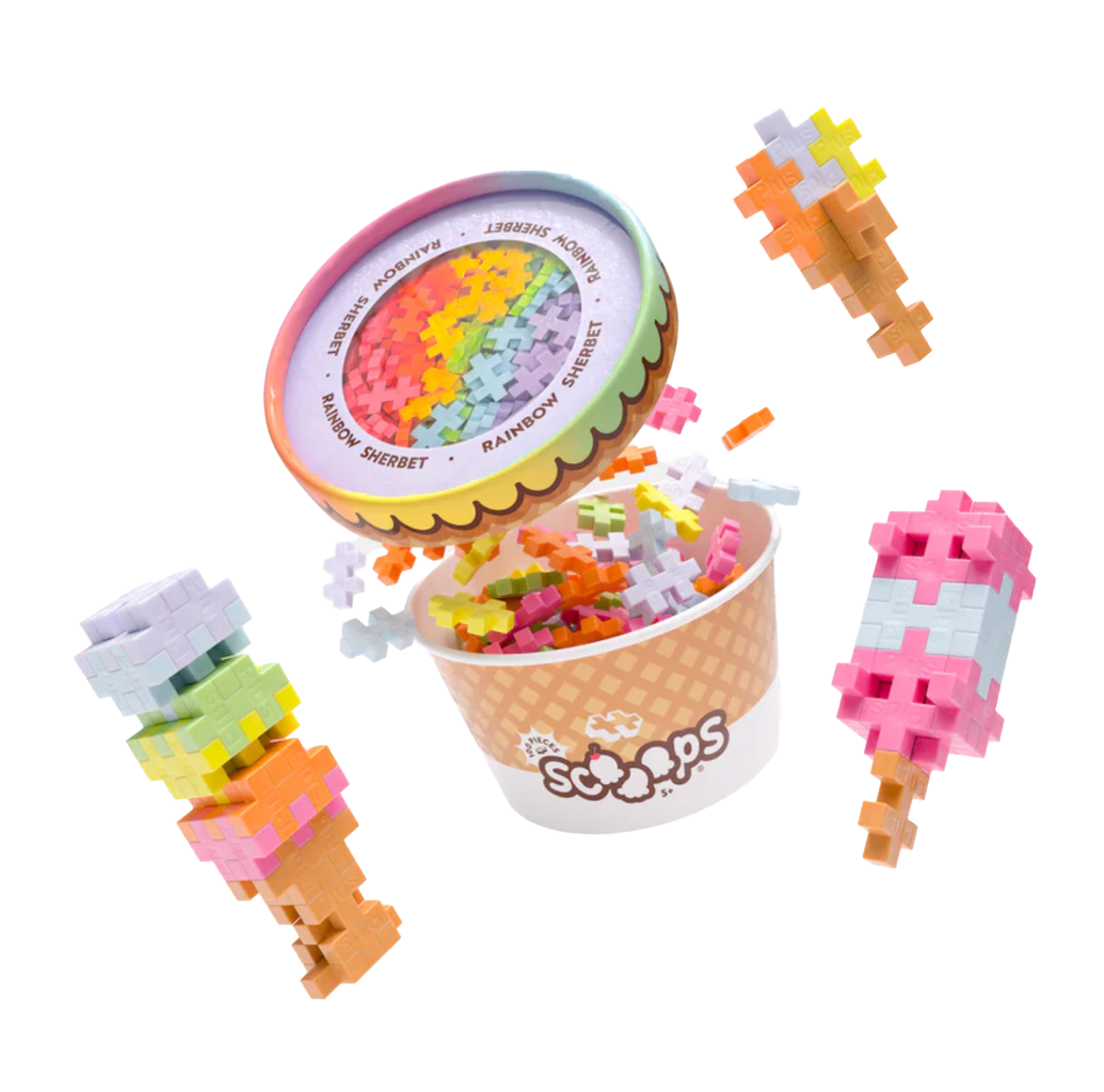 Plus Plus Scooops Rainbow Sherbet