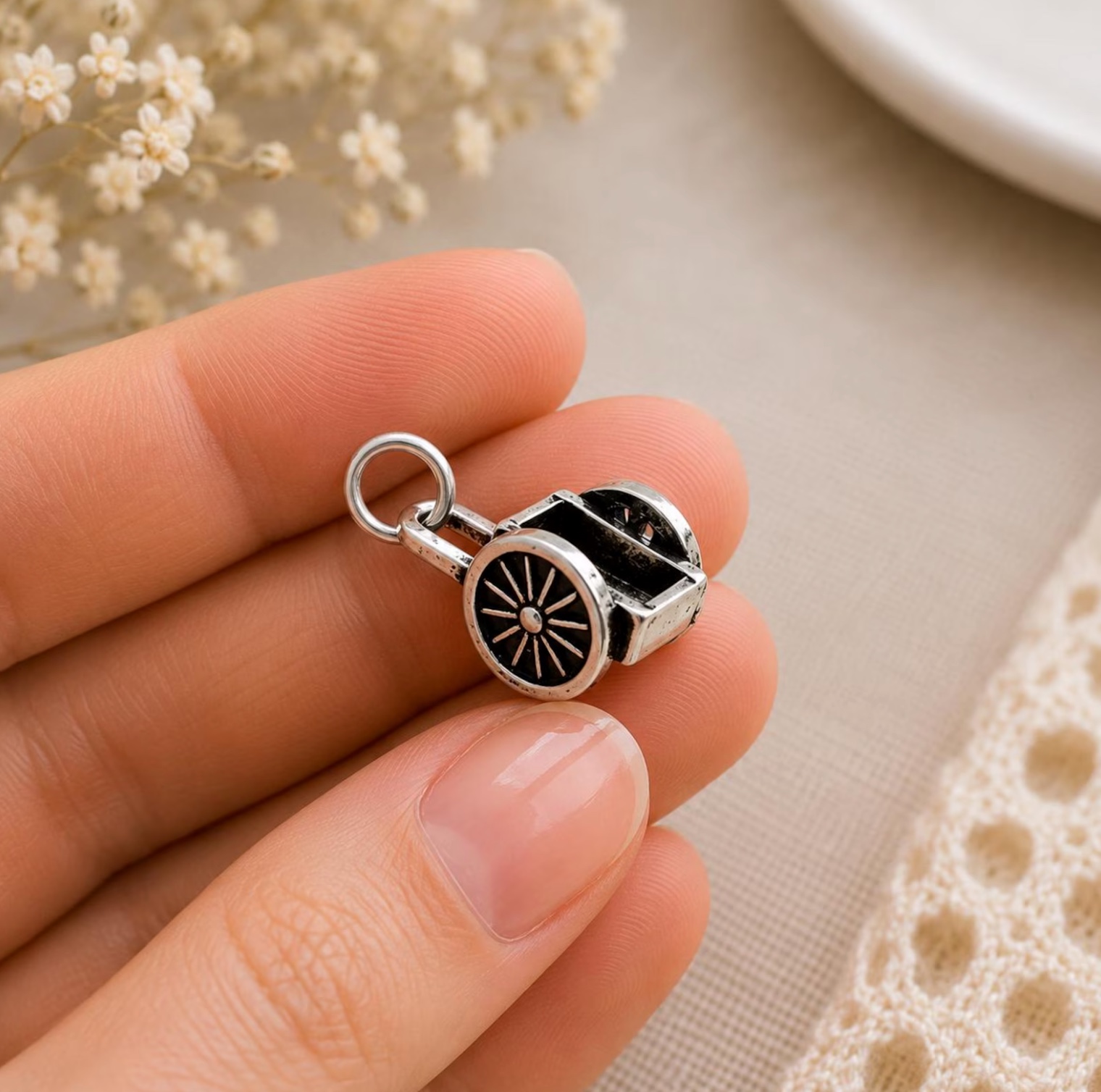 Pioneer Handcart Charm, , large