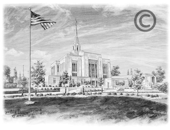 Ogden Temple Sketch - 5x7 Print