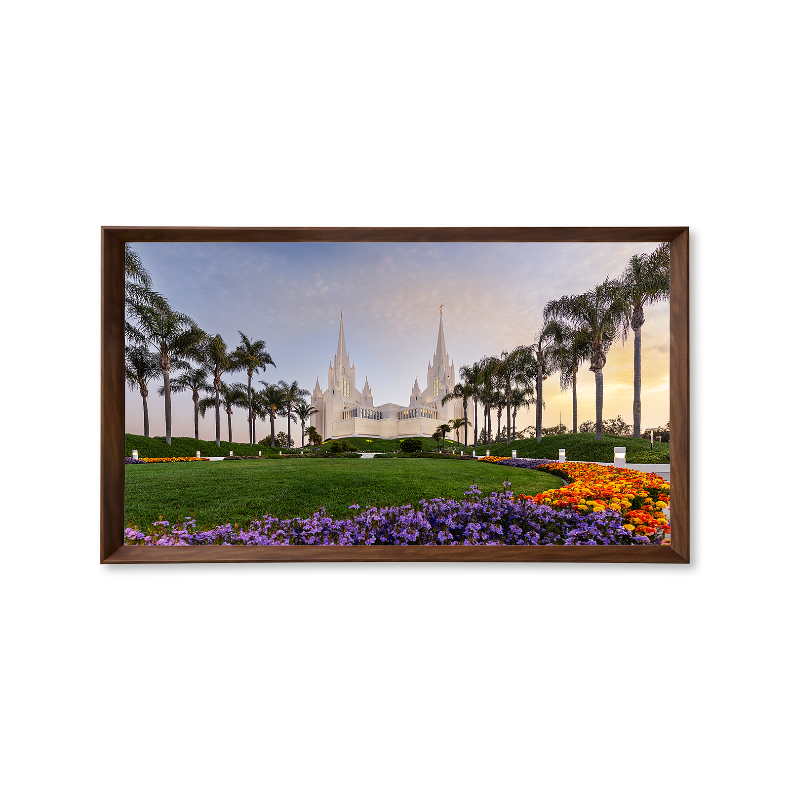 San Diego California Temple - Fire of the Covenant Series (25x43 Framed Canvas Print)