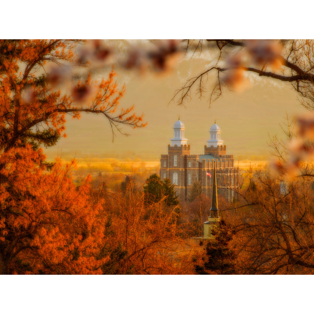 Logan Utah Temple - Autumn Sunset Print