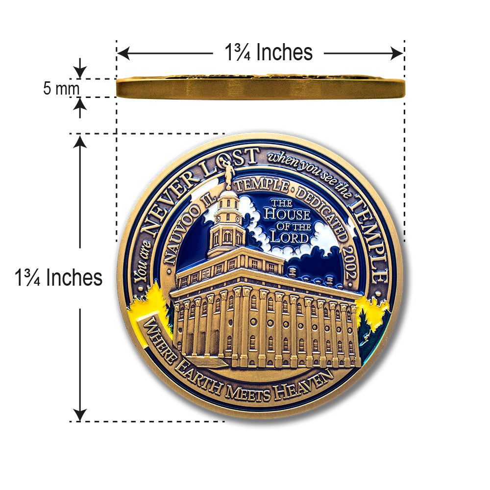 Nauvoo Illinois Temple Medallion Coin, , large