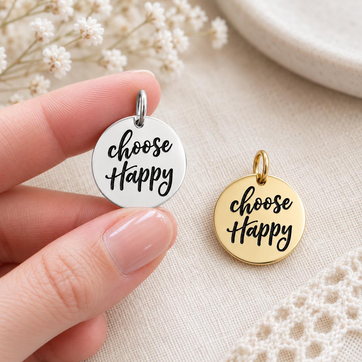 Choose Happy Charm, , large