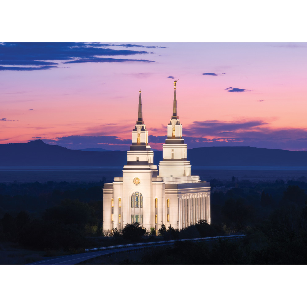 Layton Utah Temple - Fading Sunset Print