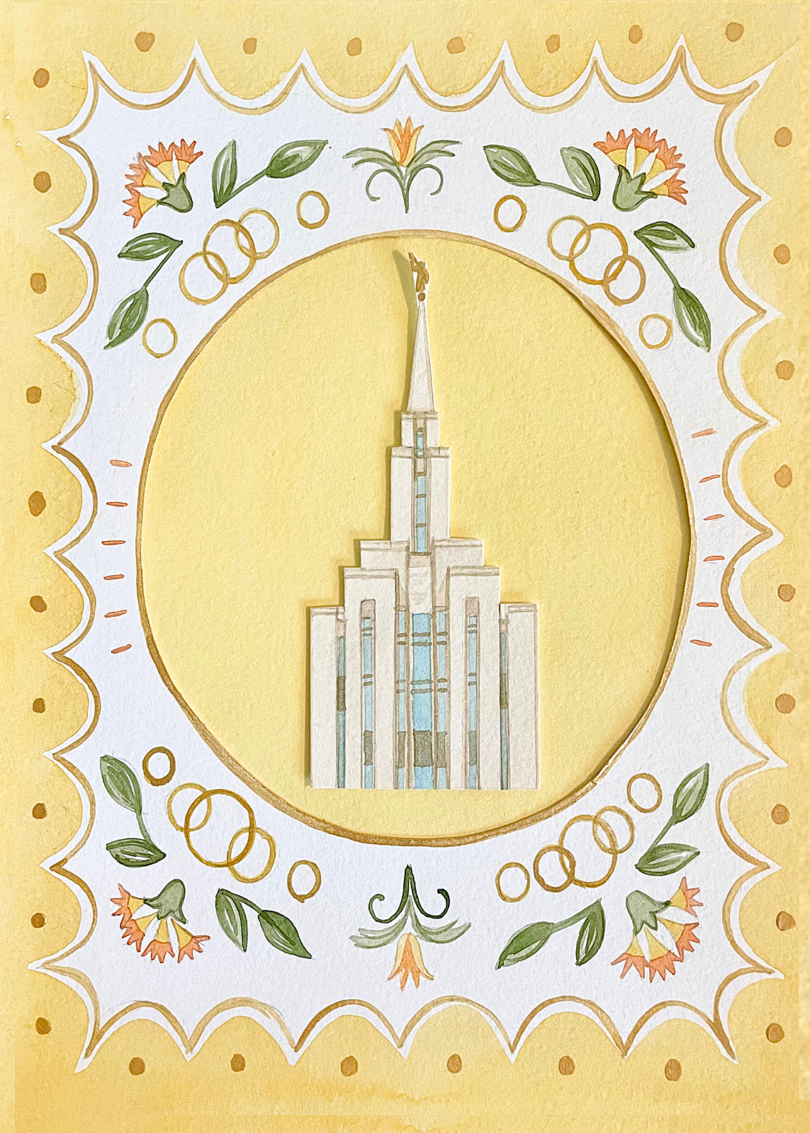 Oquirrh Utah Temple Cottagecore Style Print