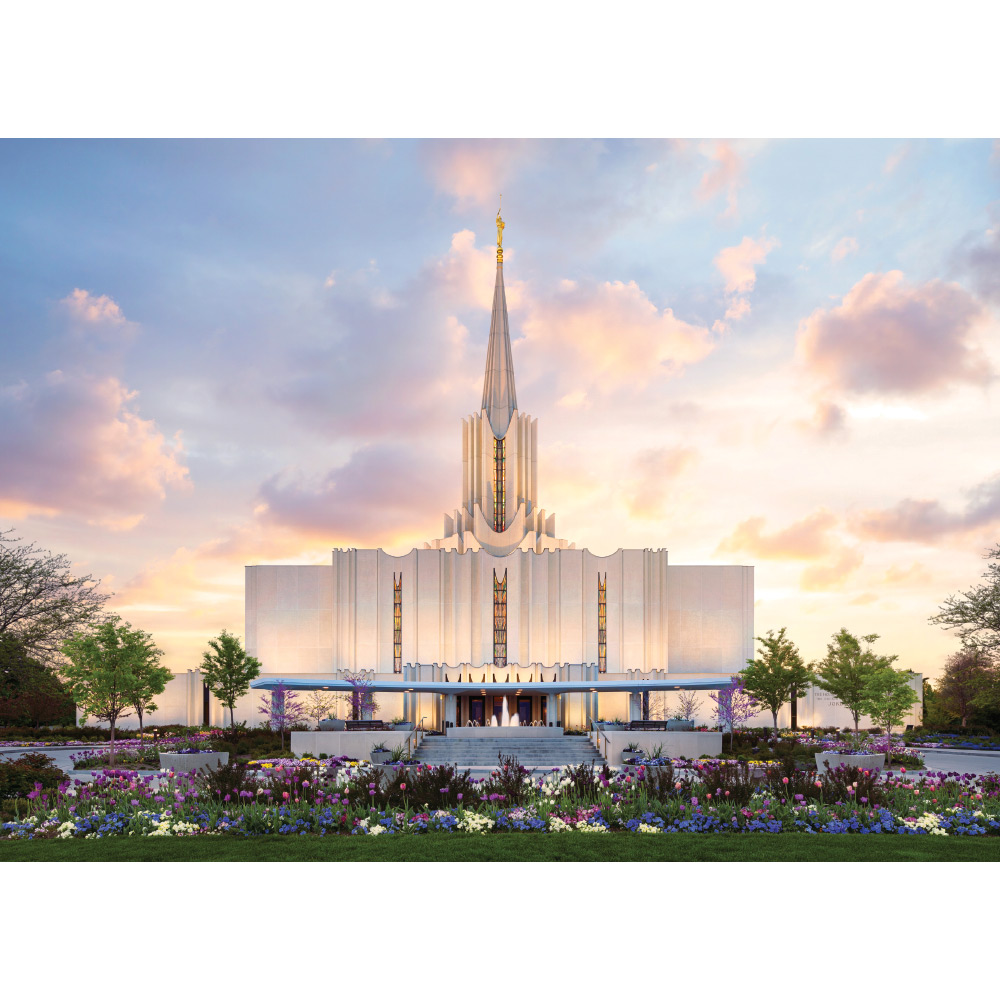 Jordan River Utah Temple - Spring Sunset Print