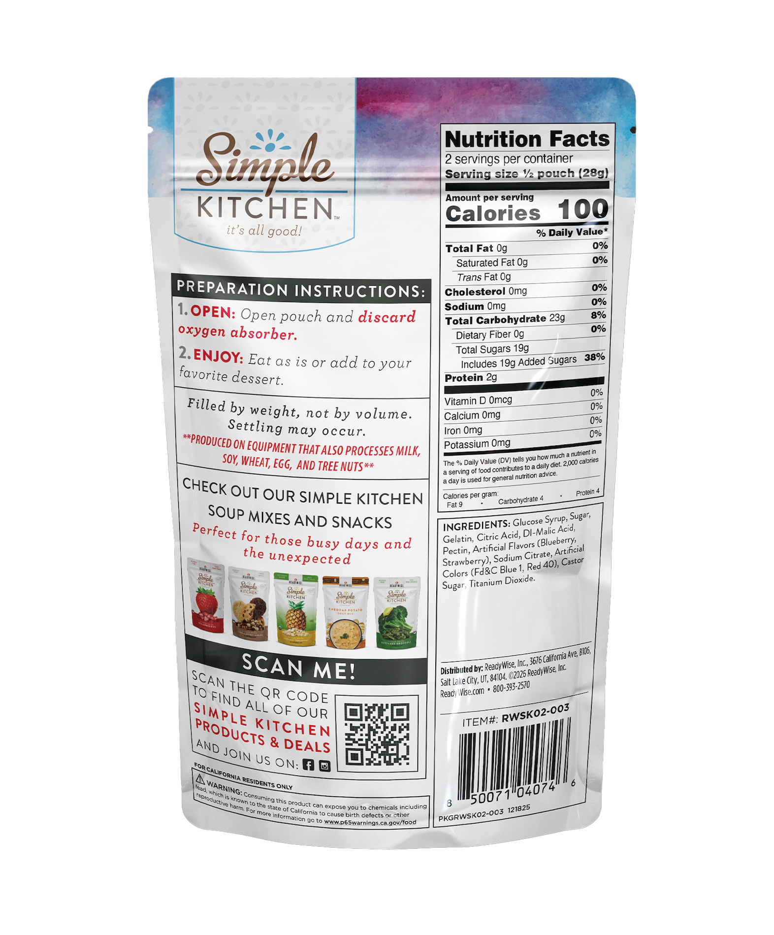 Simple Kitchen Cosmic Invaders (Freeze-Dried Gummy Worms) Single Pouch, , large image number 2