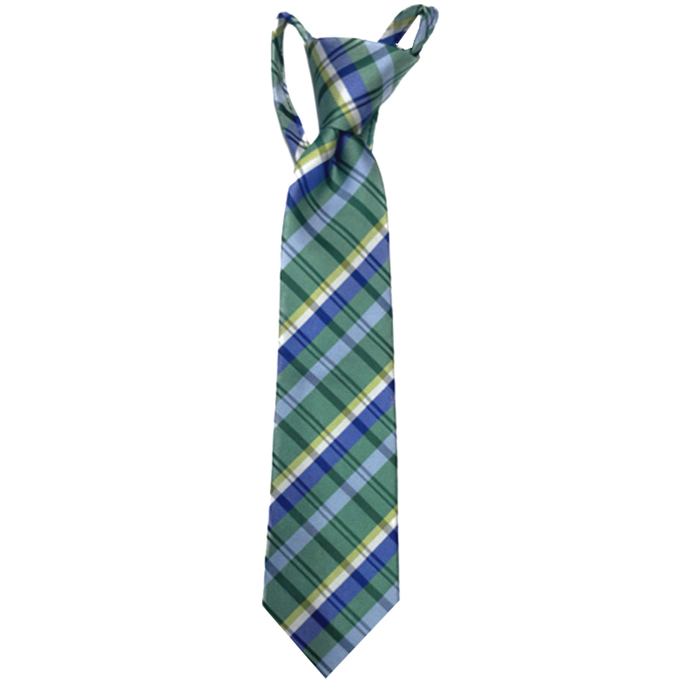 Toddler Green/Yellow Plaid Zipper Necktie