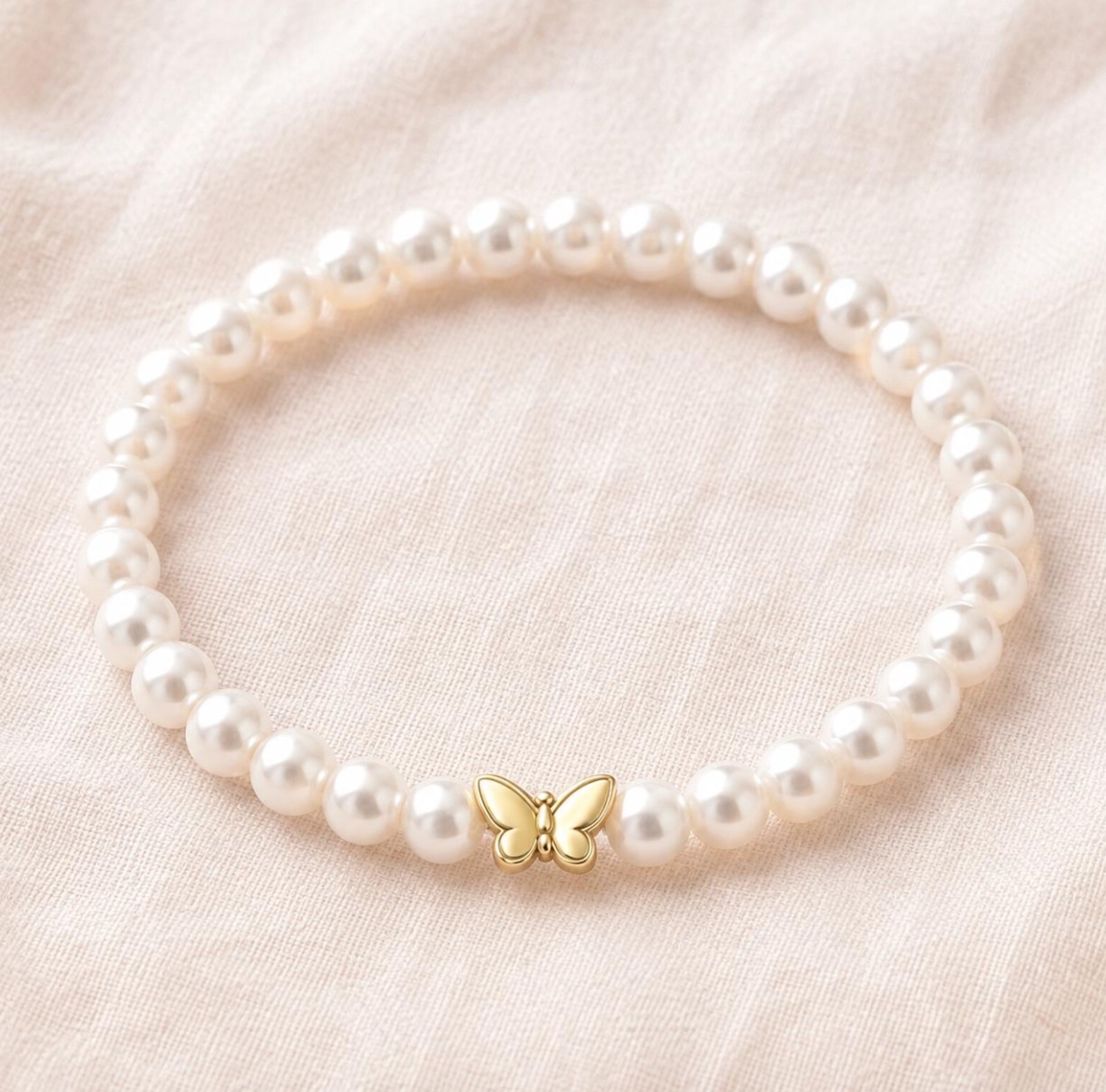 I Am a Child of God Butterfly Pearl Bracelet, , large