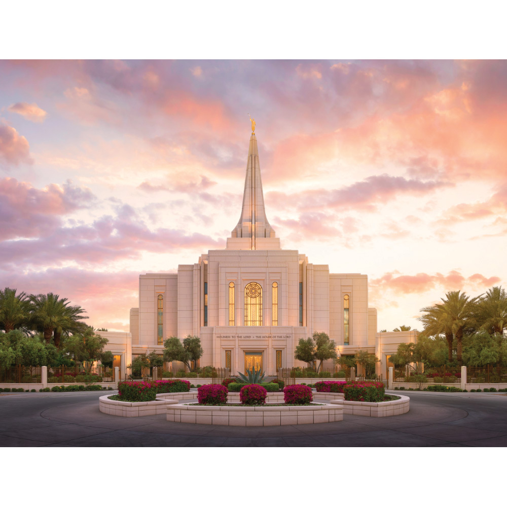 Gilbert Arizona Temple - Entrance Sunset Print
