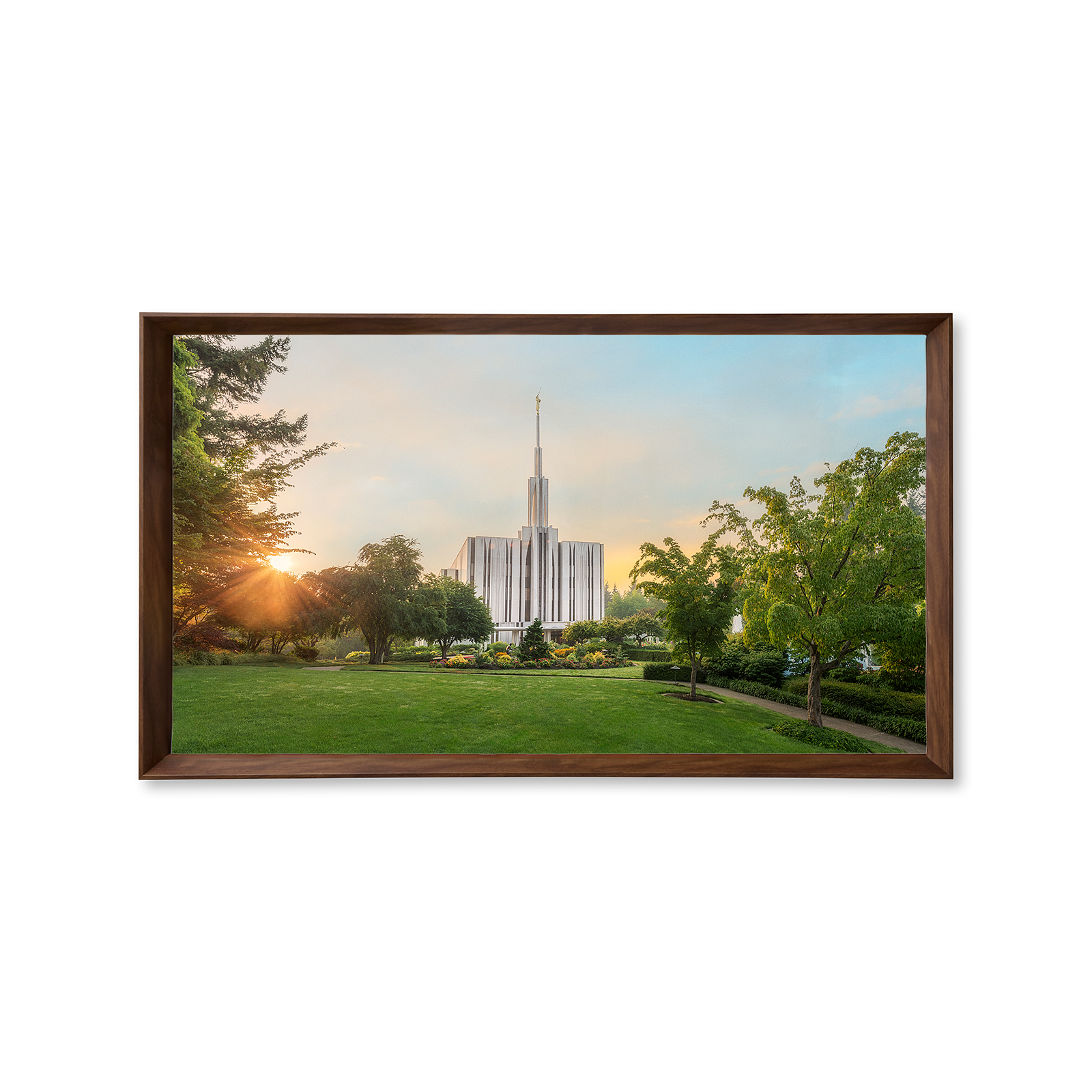 Seattle Washington Temple - Fire of the Covenant Series (25x43 Framed Canvas Print)