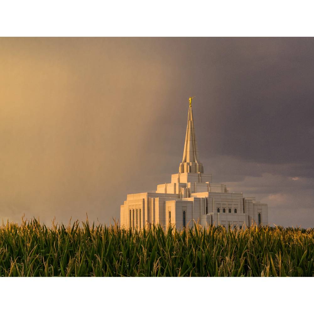 Gilbert Arizona Temple - Storm Overhead Print
