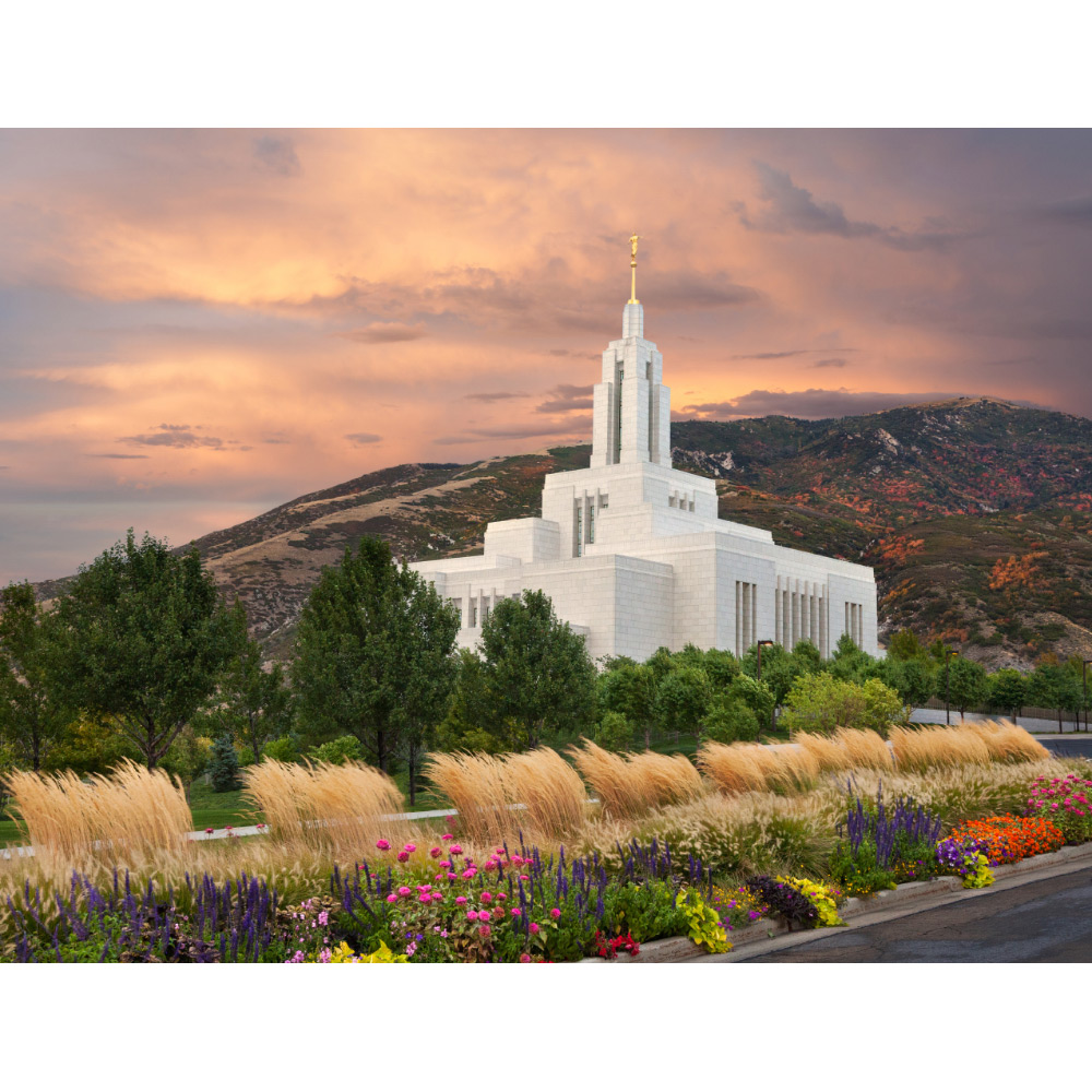 Draper Utah Temple - Autumn Sunset Print 