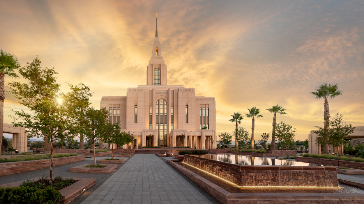 Red Cliffs Utah Temple - Fire of the Covenant Series (25x43 Framed Canvas Print), , large