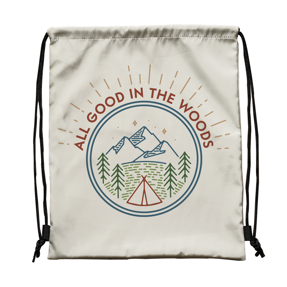 All Good in the Woods Drawstring Backpack