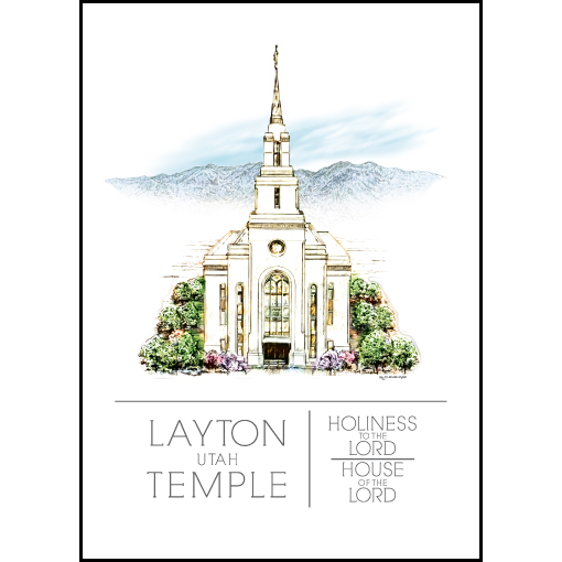 Layton Utah Temple Watercolor Print