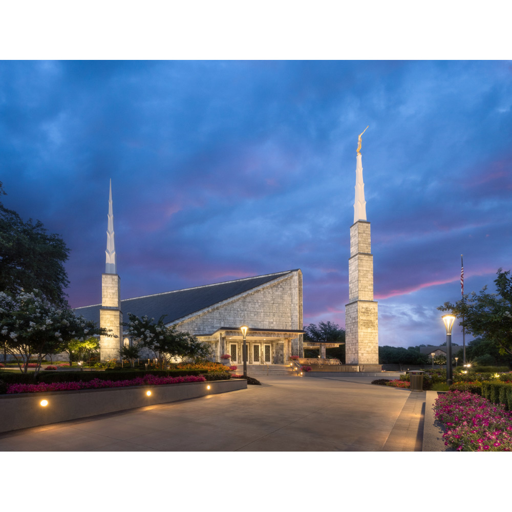 Dallas Texas Temple - Colors of Dawn Print