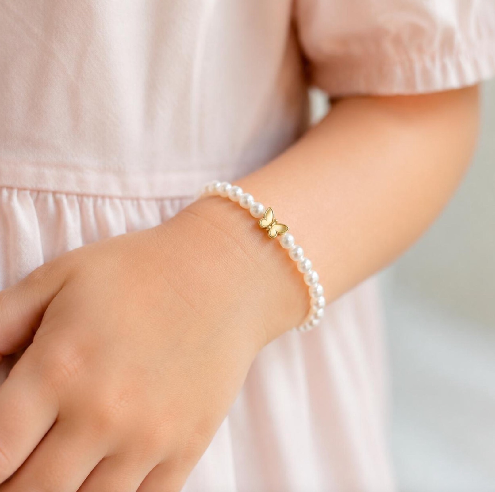 I Am a Child of God Butterfly Pearl Bracelet, , large image number 2