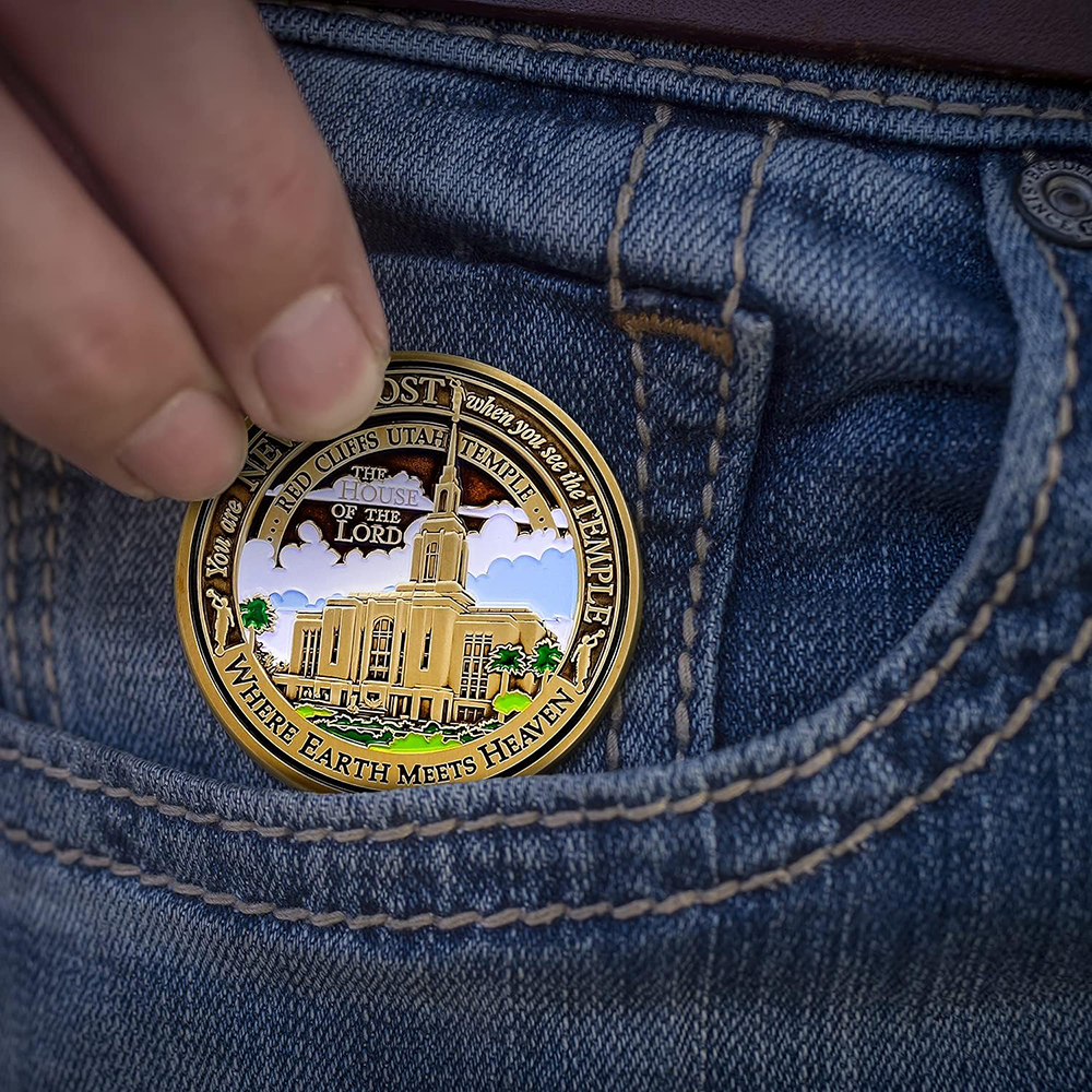 Red Cliffs Utah Temple Medallion Coin, , large image number 4