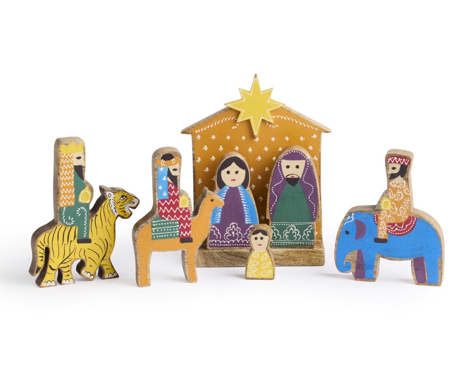 India Mango Wood Nativity, , large image number 0