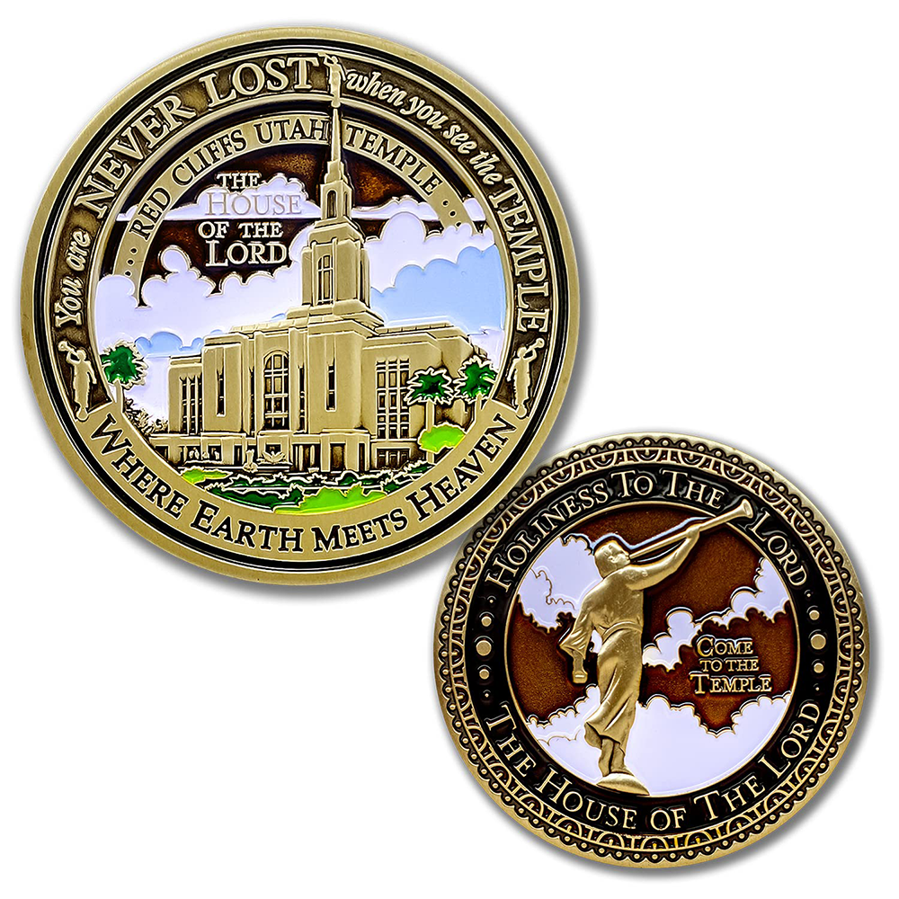 Red Cliffs Utah Temple Medallion Coin, , large image number 3