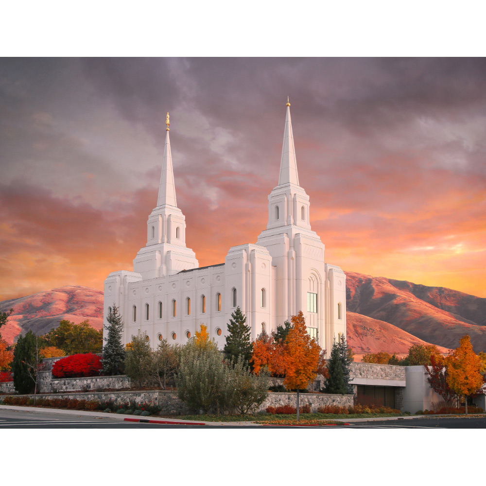 Brigham City Utah Temple - Fall Sunset Print