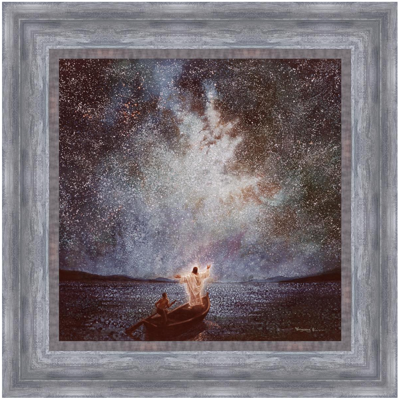 Calm and Stars (27.75 x 27.75 Framed Canvas Print)