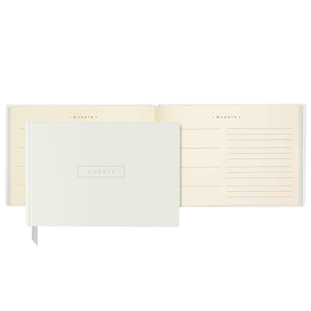White Leather Guest Book, , large