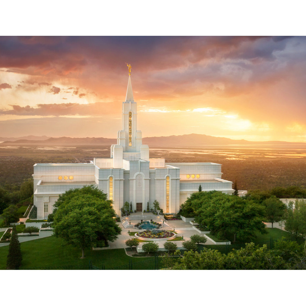 Bountiful Utah Temple - Sunset Over the Valley Print