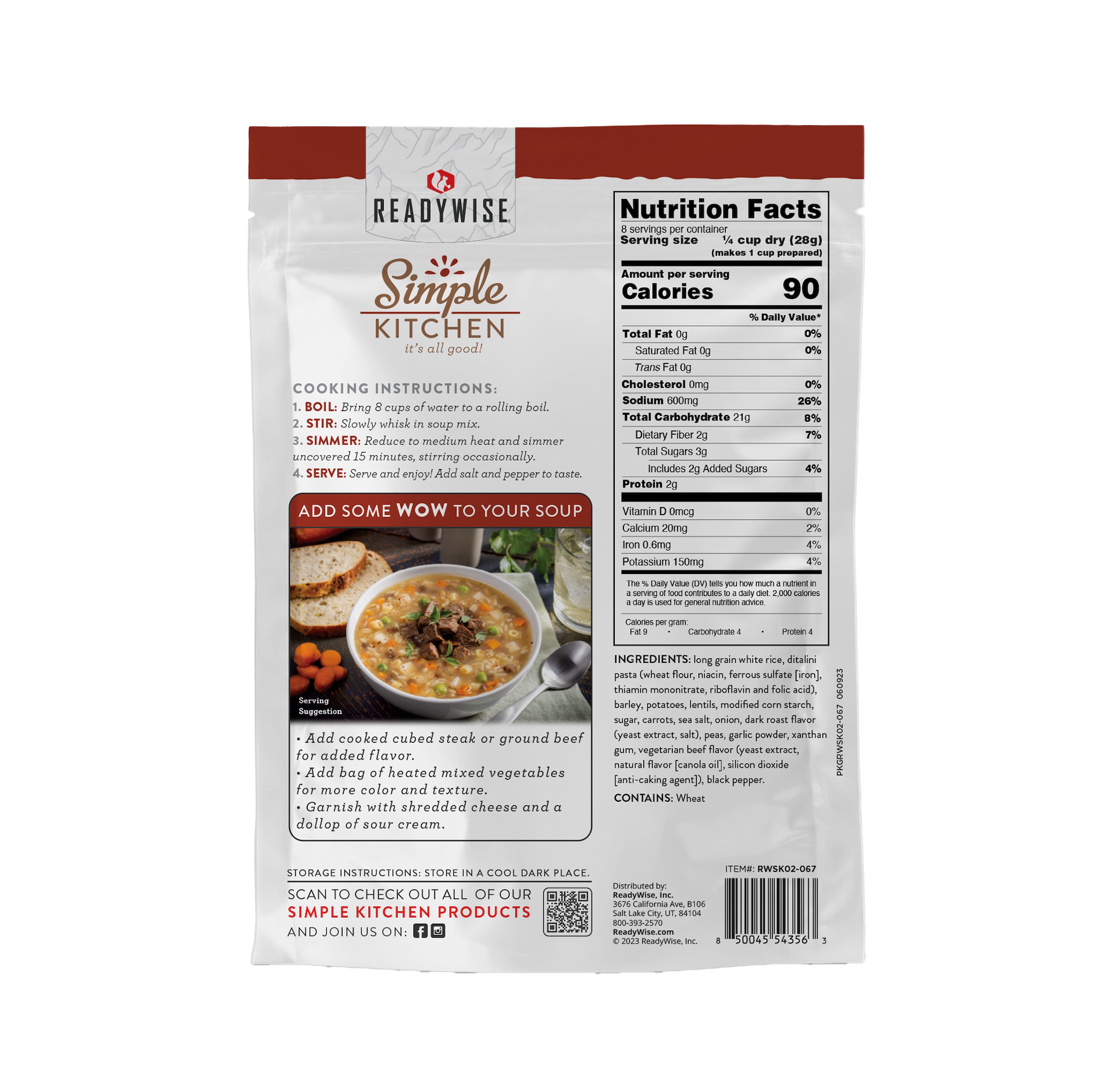 Simple Kitchen Vegetable Beef Soup Mix Single Pouch, , large image number 2