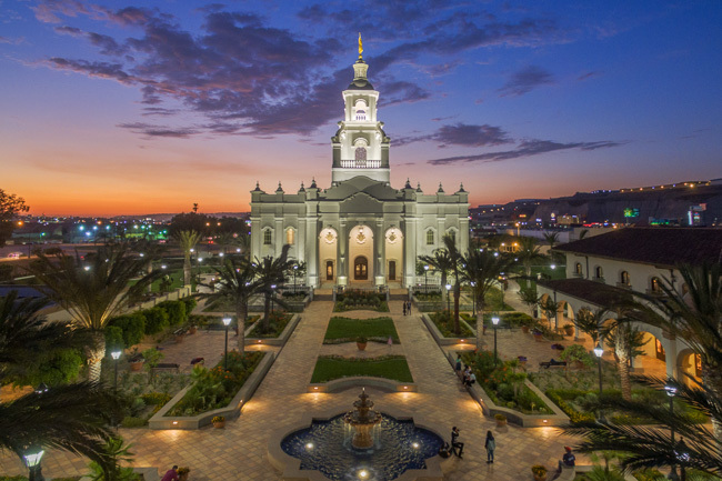 Tijuana Mexico Temple - Courtyard Matted Print, , large