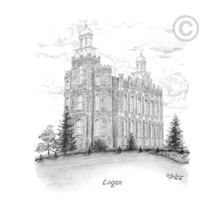 Logan Temple Sketch Print