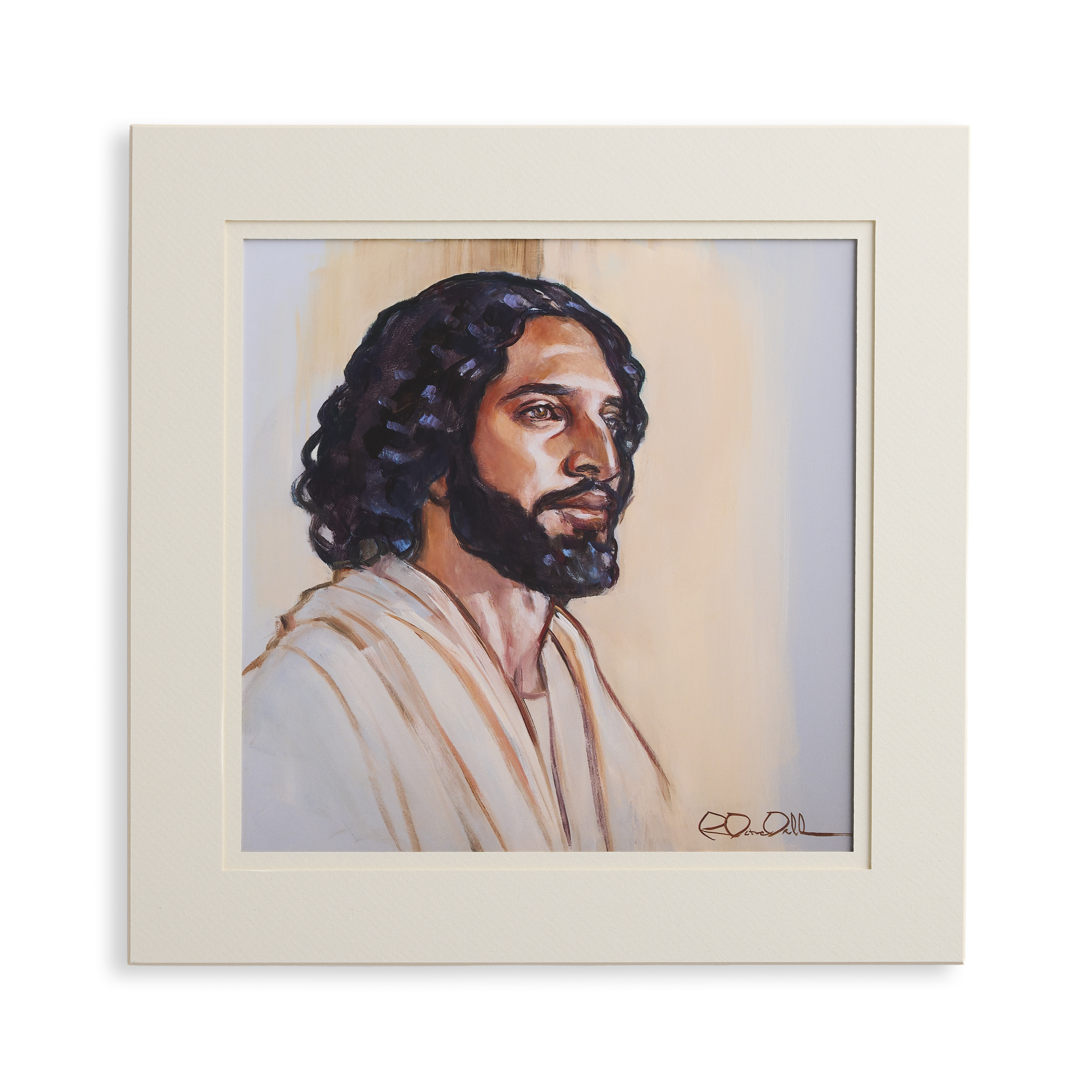 Oil Study of Christ (12x12 Matted Paper Print)