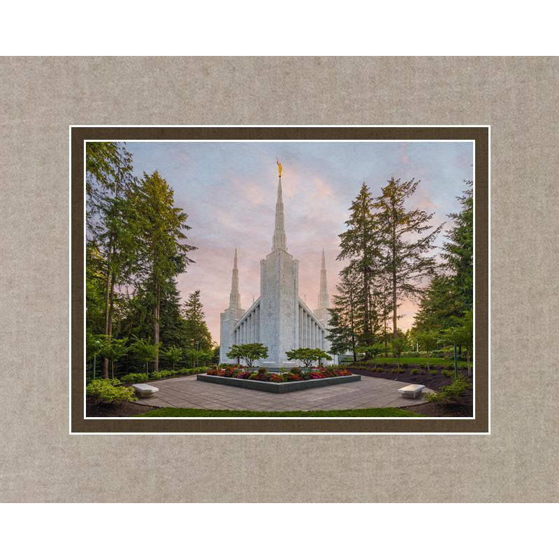 Portland Temple Matted Print
