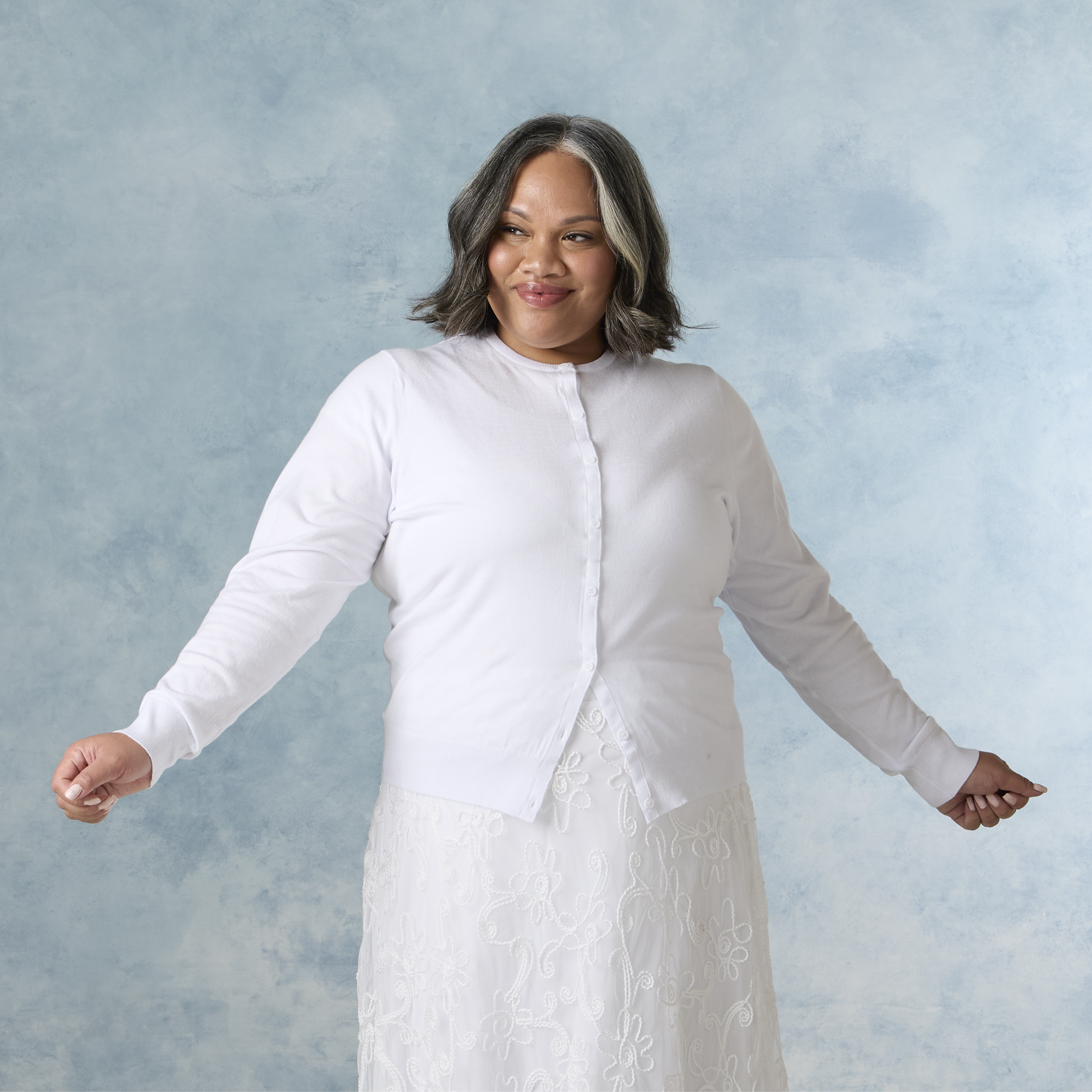 Ensley White Temple Sweater