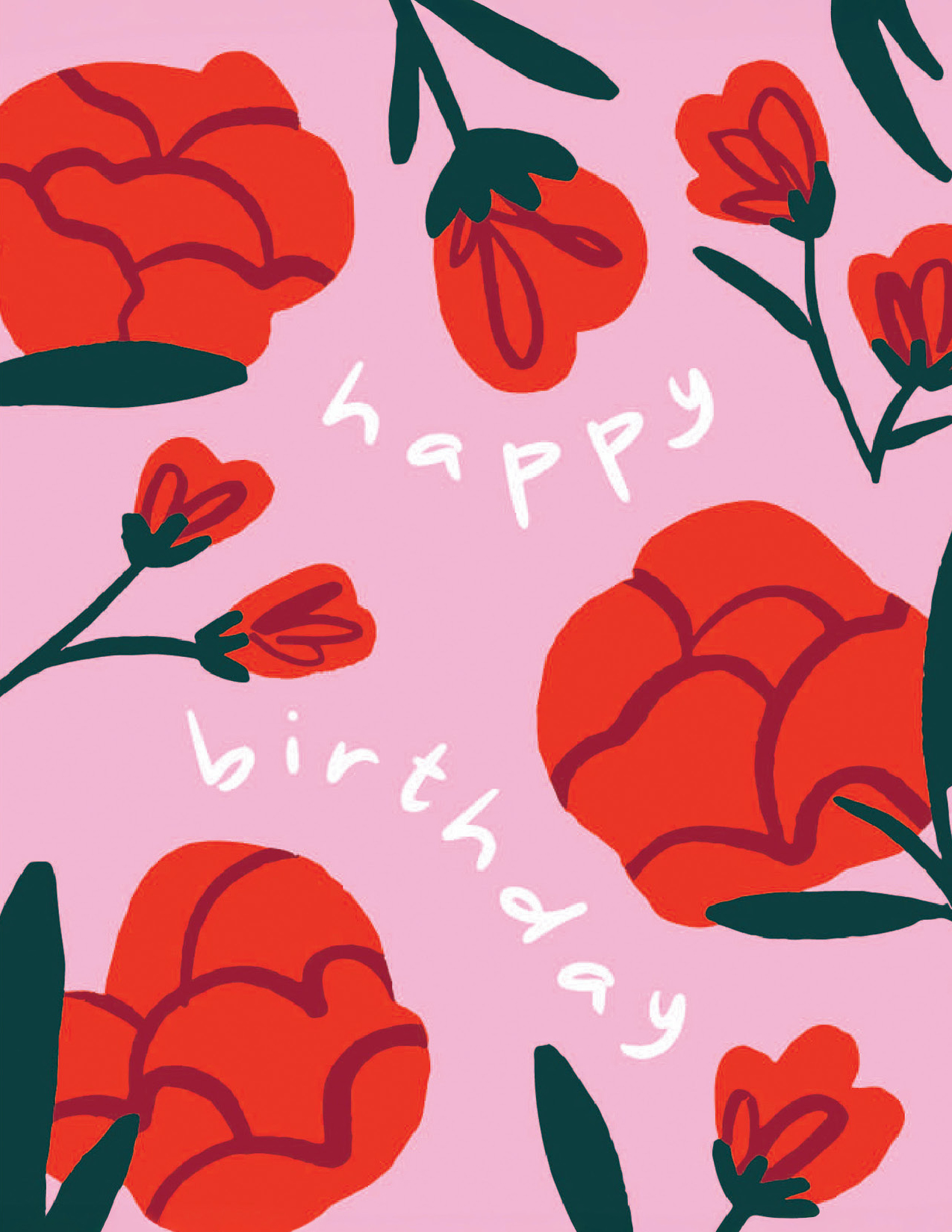 Happy Birthday Floral Greeting Card