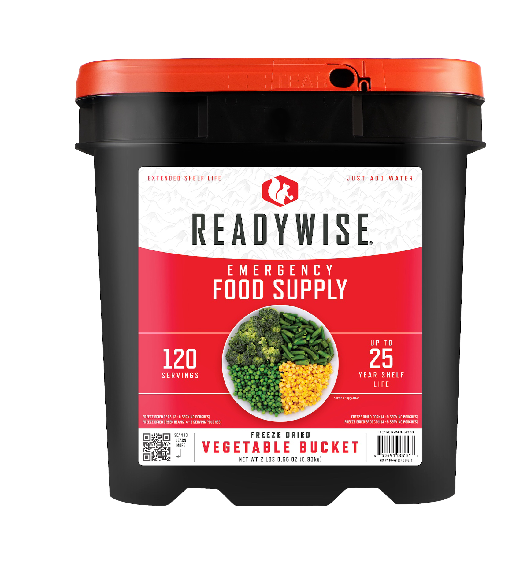 120 Serving Freeze Dried Vegetable Bucket