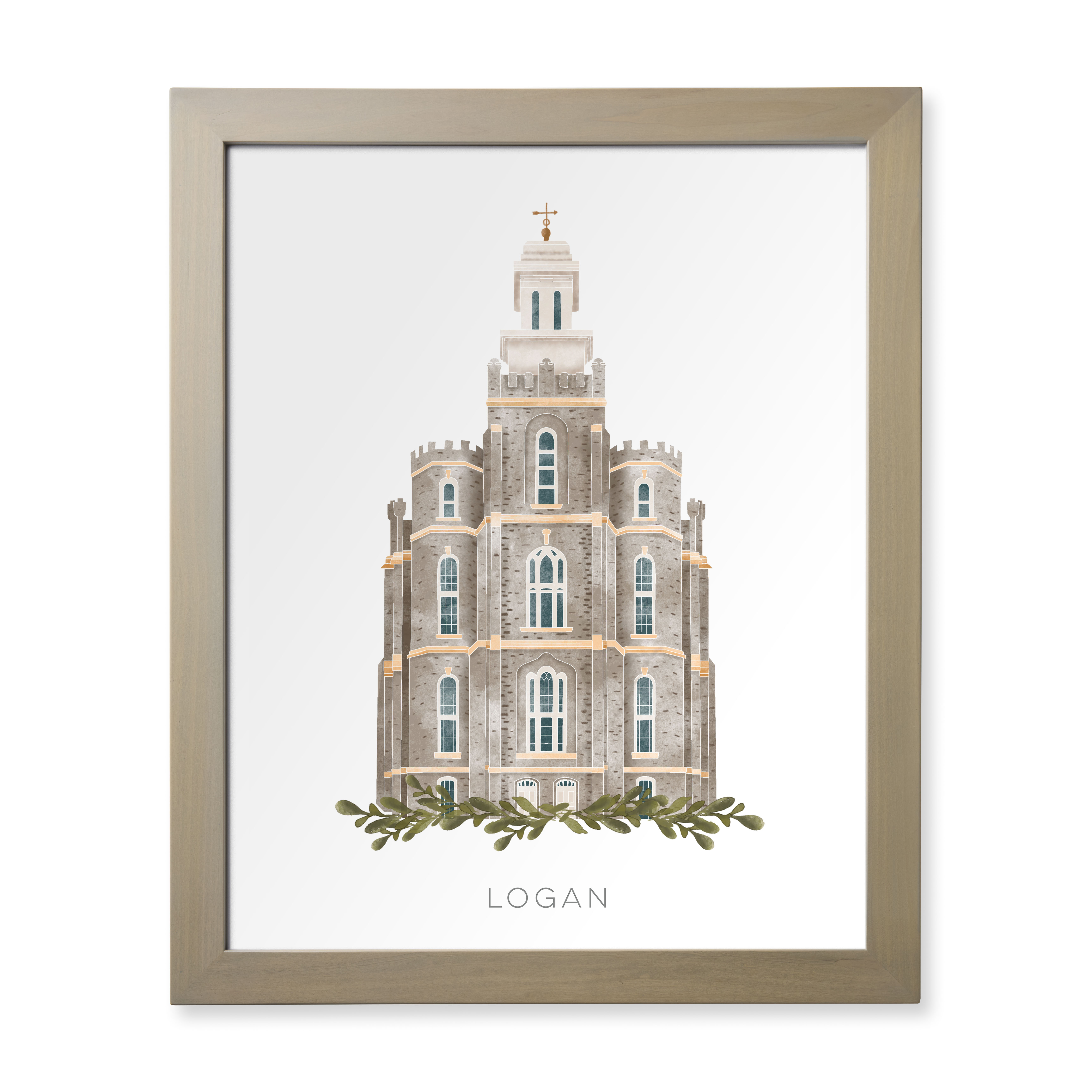Logan Utah Temple (28x34 Framed Paper Print)