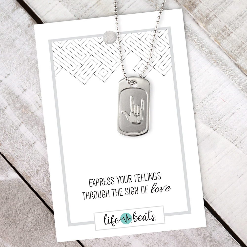 I Love You Sign Language Dog Tag, , large